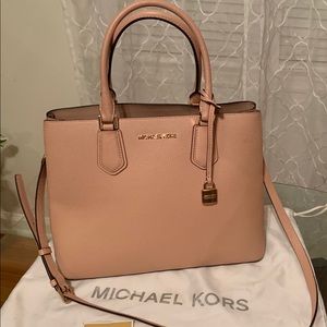 Mercer Large Pink Pebbled Leather Tote Bag